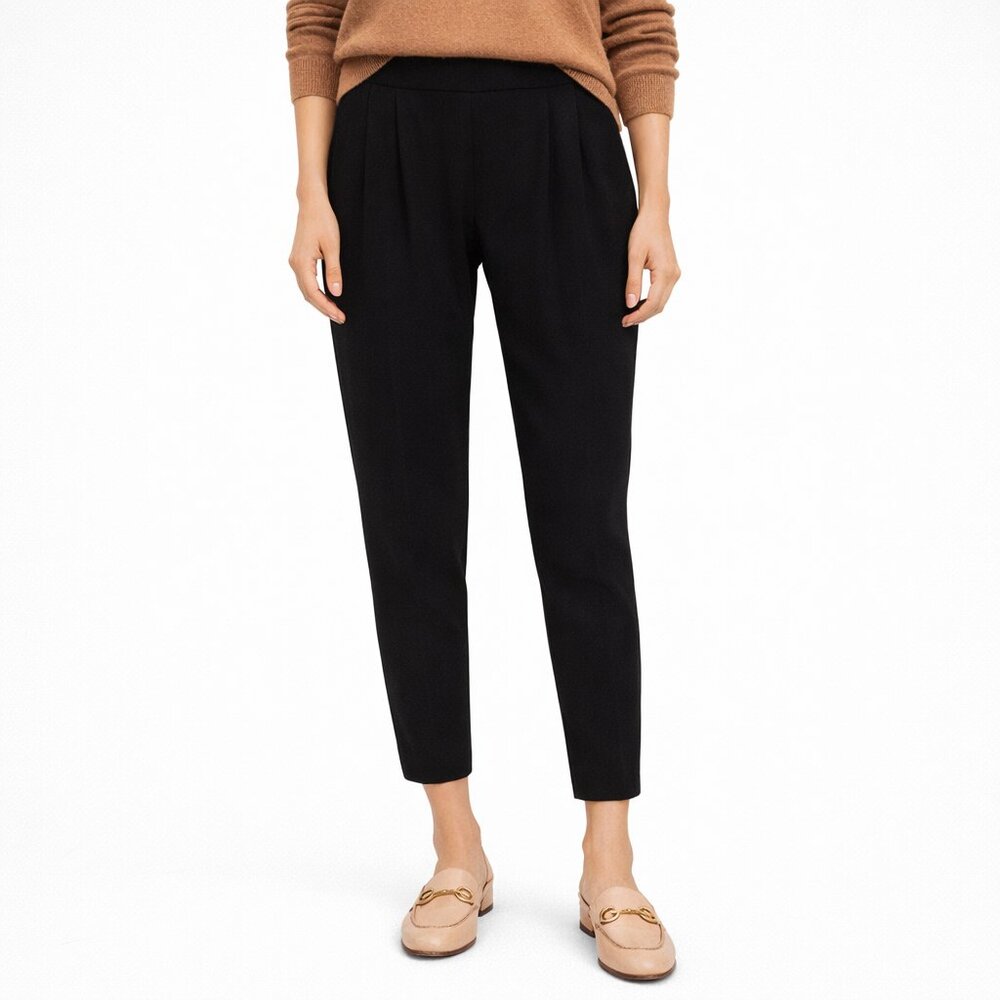 Nili Lotan Cropped Slouchy Pants Black Women’s Size 0 Elastic‎ Waist Pleated